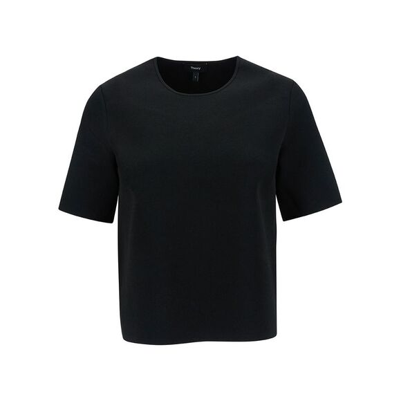 Theory Women Black T-Shirt With U Neckline In Viscose Blend Woman